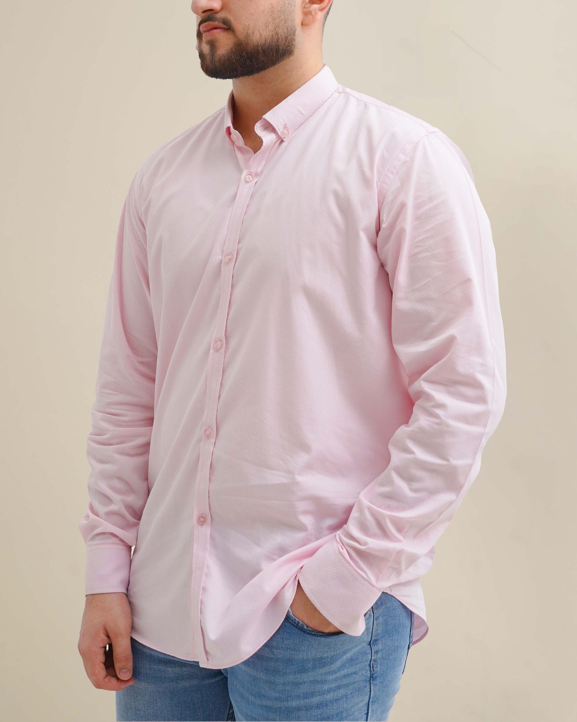 Blush weave causal shirt