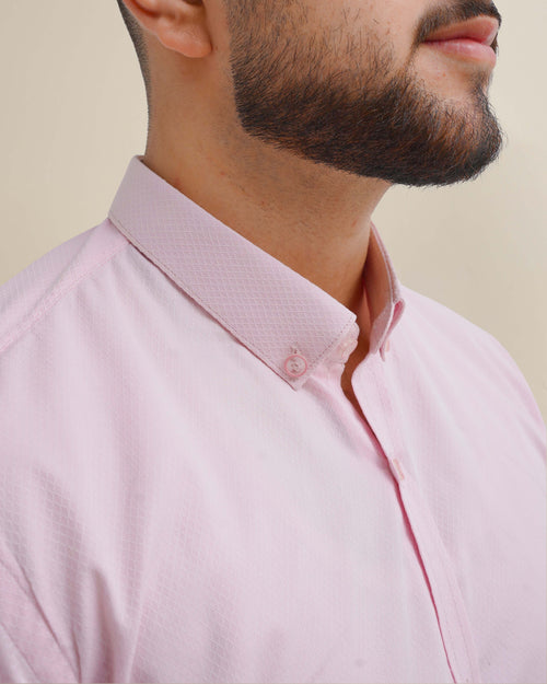 Blush weave causal shirt