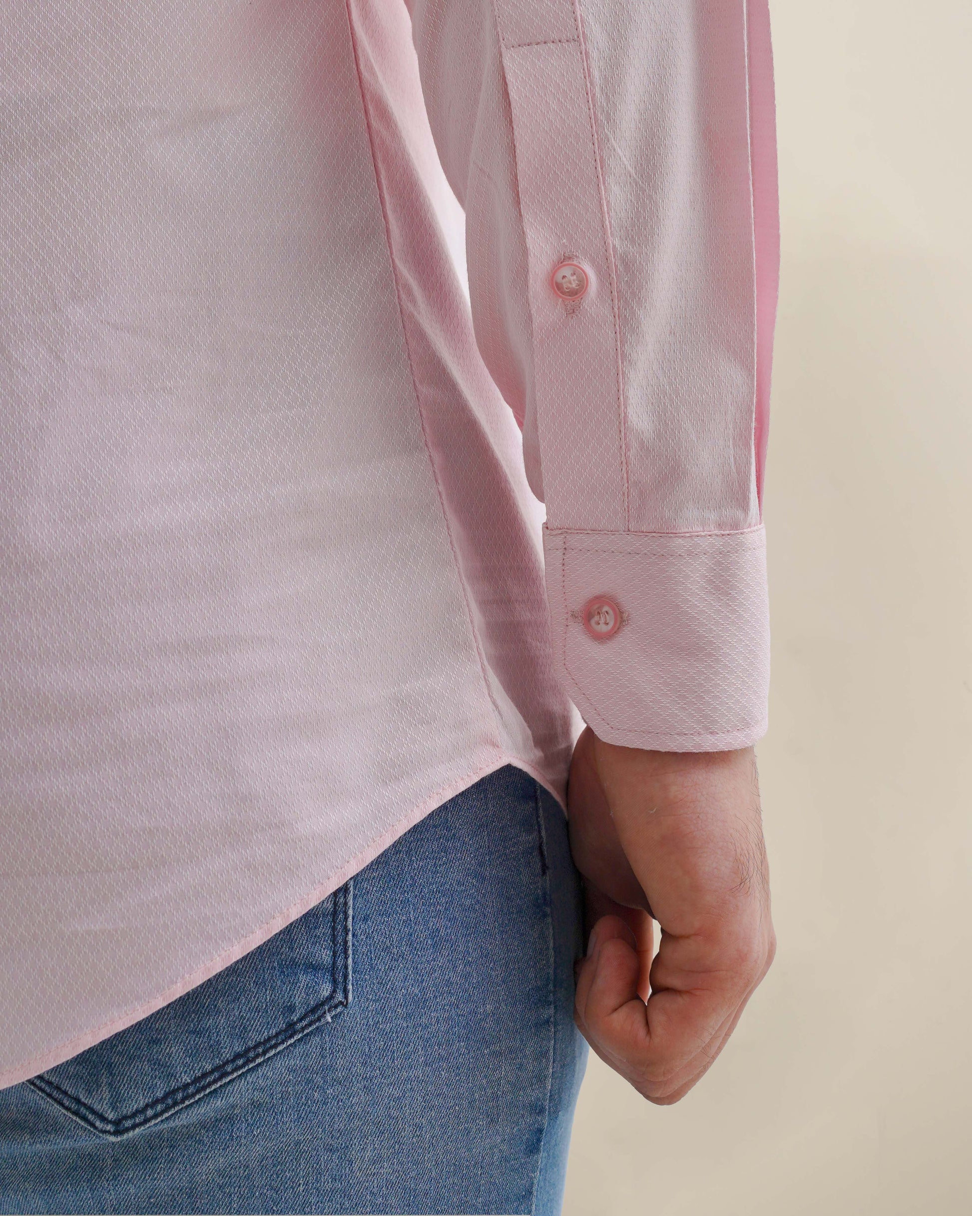 Blush weave causal shirt