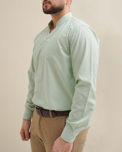 Gin-mandarin collar shirt